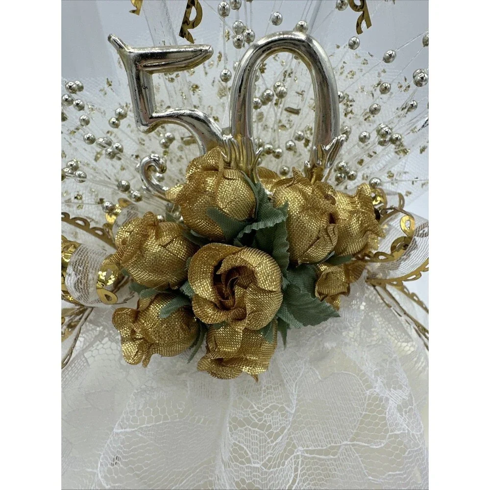 Vintage Cake Topper 50th Anniversary Wedding And Display Case Treasure Masters